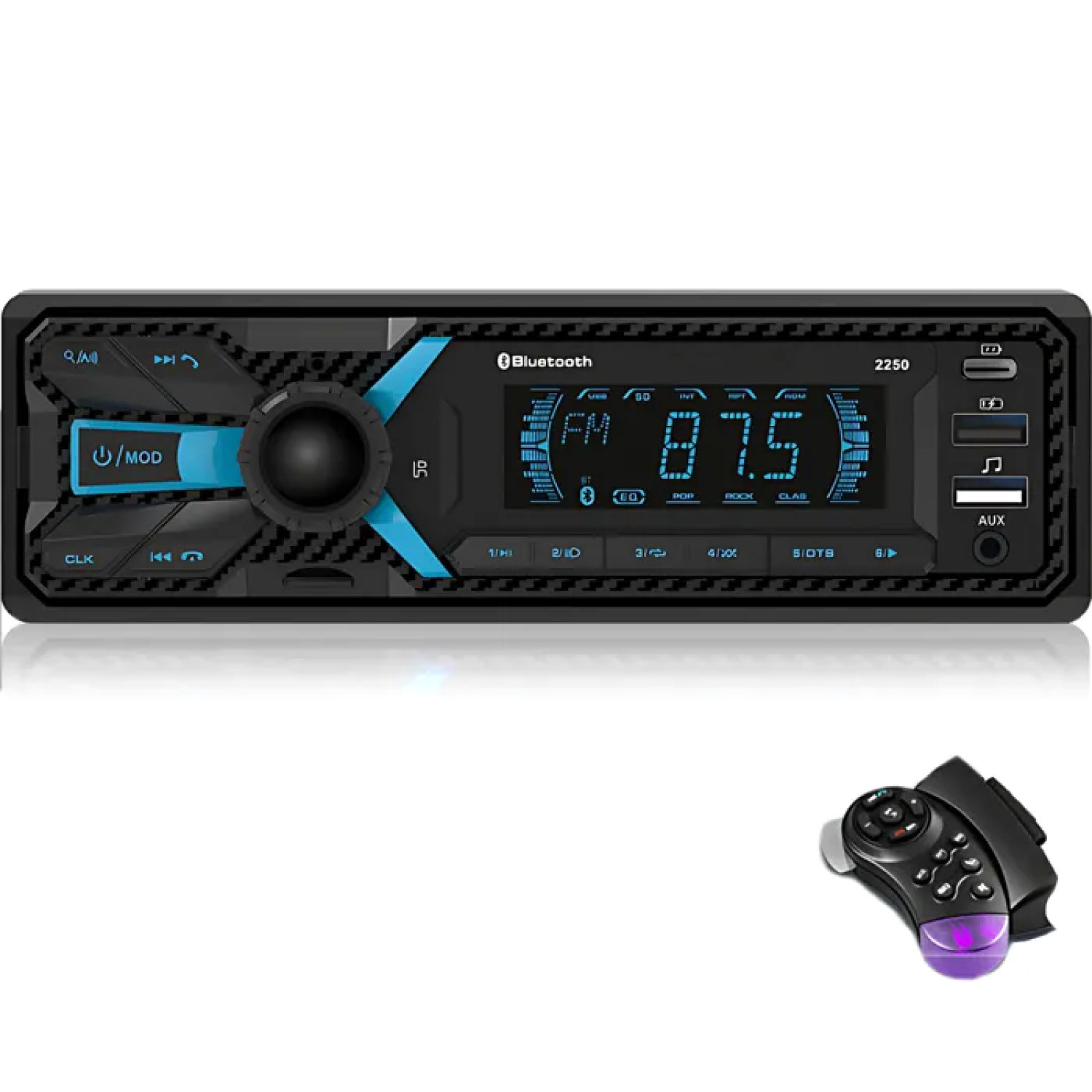 Autoradio 1DIN Bluetooth 5.0 avec kit main libre intégré pour téléphoner en sécurité