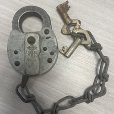 Vintage Pad Lock With Keys- Working