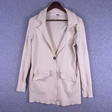 Free People Sarah Blazer Women XS Ivory Flap Pocket Button Relaxed Minimalist