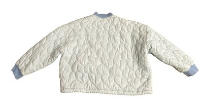 Kerri Rosenthal Light Blue Quilted Heart Bomber Jacket Size Large