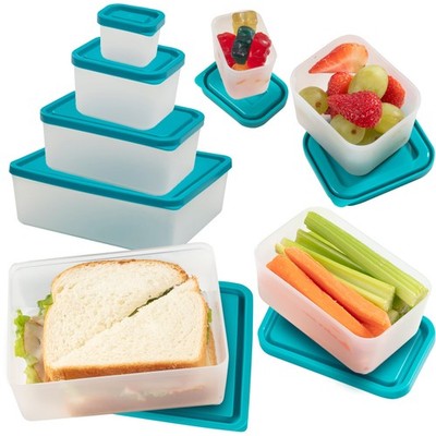 Reusable Lunch Containers - Set of 4 Microwave Safe, Meal Prep Stackable Nest...
