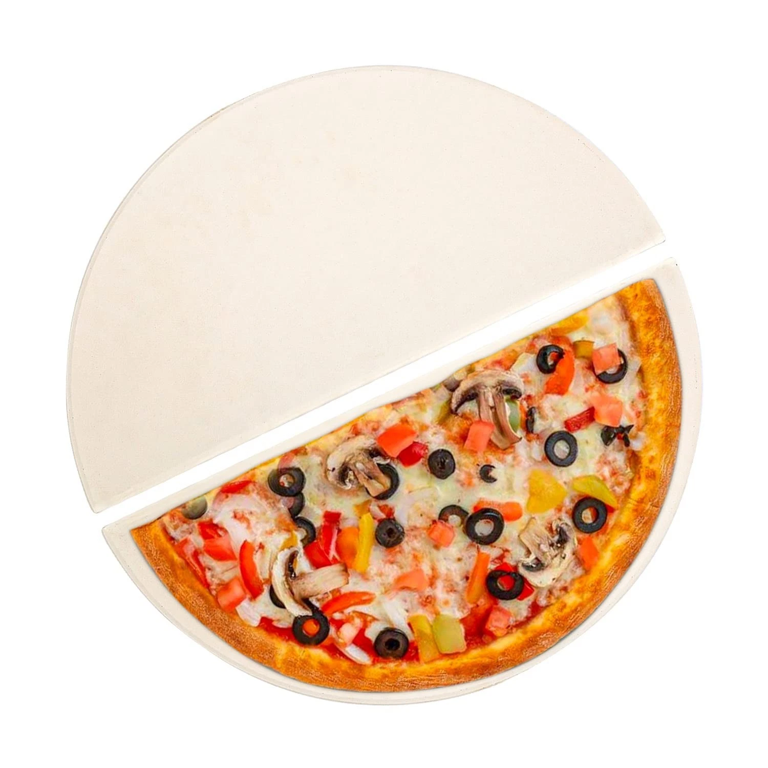 Half Moon Pizza Baking Stones 19.7" - 2 Pack Ceramic Cooking Stones for Kamado G
Opens in a new wind