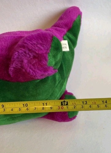 Purple & Green Dinosaur Yellow Bow Tie Stuffed Animal Plush 13" KNOCK OFF BARNEY - Picture 10 of 10