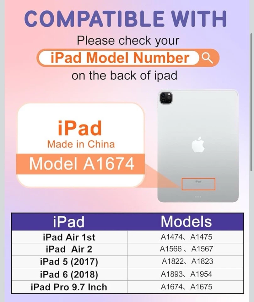 Unique Case Rotating Stand Cute Cartoon Design Cover Shell for iPad 9.7 Inch - Image 3 of 4