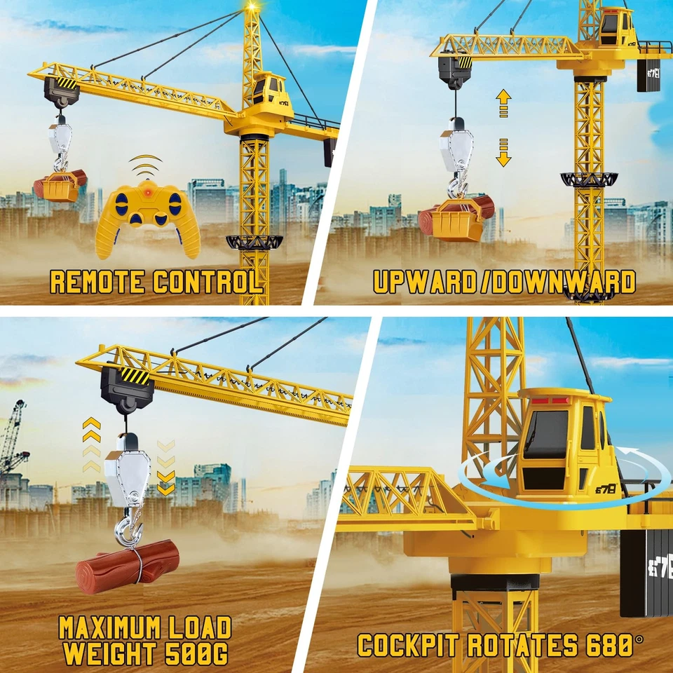 Ferngesteuerte Turmkran 2.4GHz RC Kran Ferngesteuert 128 cm Hohe 6 Kanäle Tur... - Bild 3 von 4