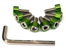 STAINLESS TIMING BELT COVER BOLT KIT FOR TOYOTA SUPRA 2JZ-GTE GREEN CUP WASHERS
