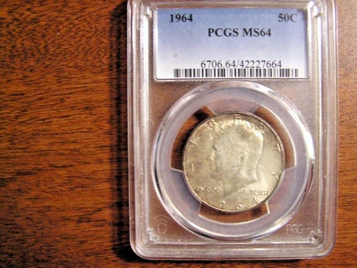 1964-D Silver Uncirculated Kennedy Half Dollar 50C PCGS MS64 Toned