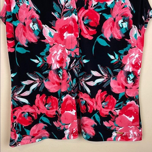 Blusa para mujer Calvin Klein con estampado floral multicolor con muescas sin mangas talla M - Imagen 3 de 8