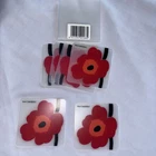 Set Of 6 Marimekko Unikko Plastic Coasters with Case — Scandinavian Modern