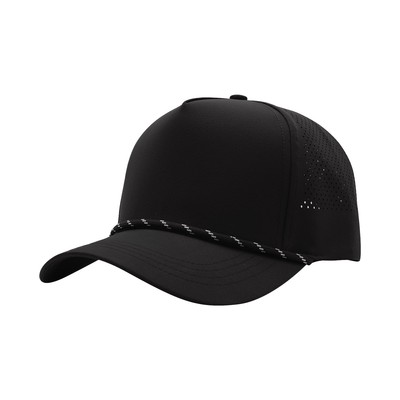 Mens Perforated Performance Cap with Rope Breathable Moisture