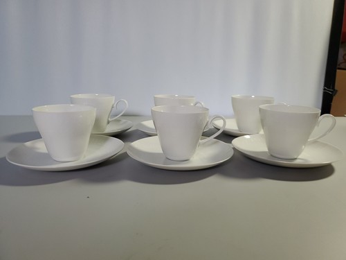 Rare Set of 6 Vintage White Rosenthal ROMANCE Tea Cups/Saucers MINT - Picture 2 of 7