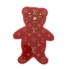 Louis Vuitton Monogram Plastic Broche Nunnours Teddy Bear M64939 Auth Used F/S