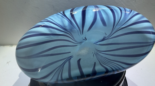 Fenton Glass Dave Fetty Pulled Feather Purse Vase - Picture 13 of 24
