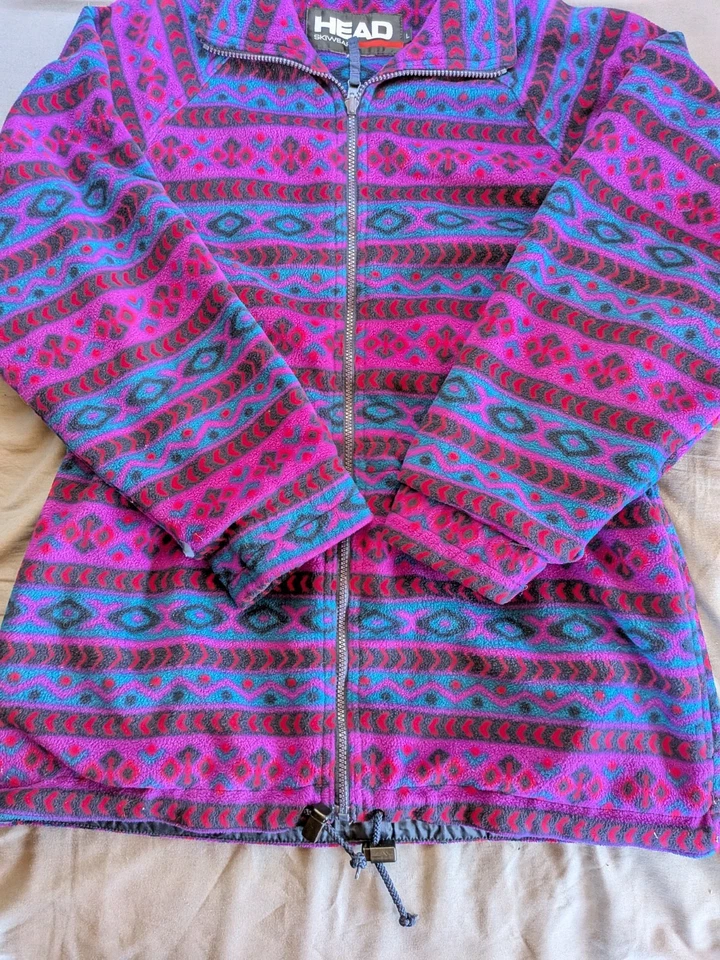 De colección HEAD Ropa de Esquí Para Mujer Chaqueta Púrpura Grande Retro Años 90 Cremallera Completa Esquí Polar  Foto 4 de 4