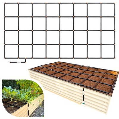 Pre-Assembled Garden Grid Watering System Kit 4x8 Feet for Raised Beds Efficient