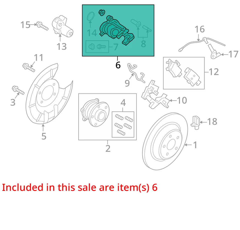 Pinza de freno derecha Ford Edge 2015-2020 pasajero delantero FH6DN Foto 3 de 4