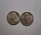 Lot Of 2 Toned Uncirculated Washington Quarter 1955 P & 1964 P TONED