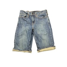 Levi s Womens Denim Bermuda Shorts Size 27 Medium Wash Cuffed Stretch Jean