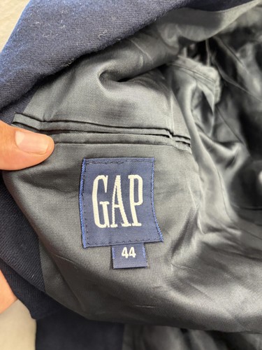 GAP Blazer Mens 44 Navy Blue Wool Made in USA Classic Suit Jacket Coat Lined - Picture 11 of 13