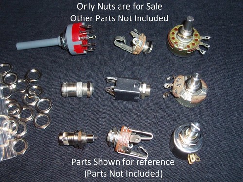 Qty 50: Quality 3/8” Nuts .375” 0.375 Guitar Jack Control BNC Panel Hex NOS Xlnt - Picture 2 of 2