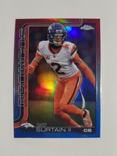 2025 Pat Surtain II Topps Chrome Red, White, and Blue Refractor