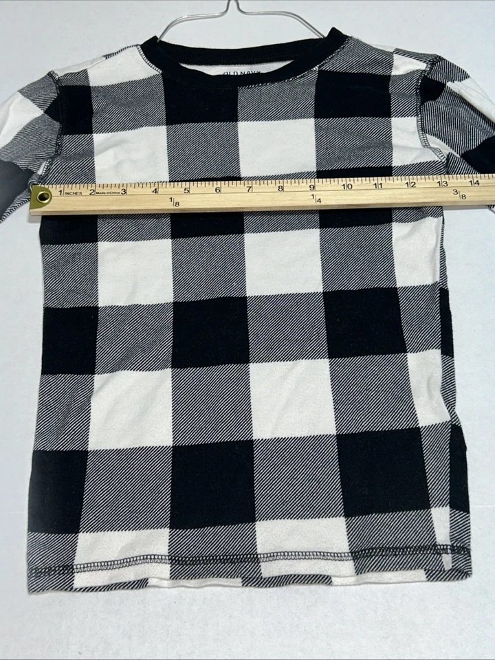 Детская клетчатая рубашка с длинным рукавом The Children's Place унисекс размер L 10 черная белая - Изображение 3 из 4