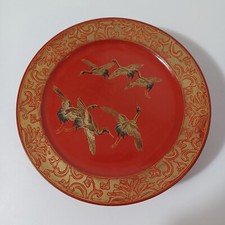 红色木制日本古董盘子| eBay