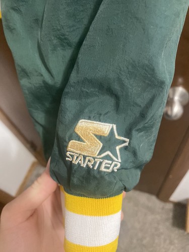 Vintage STARTER Green Bay Packers Windbreaker Green Bomber Jacket Men XtraLarge - Picture 6 of 7