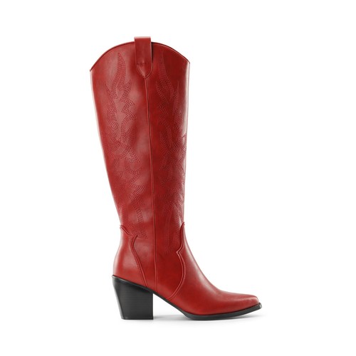 Ladies Knee High Cowboy Boots with Side Zipper and Western Embroidery 6-11 US - Picture 10 of 15