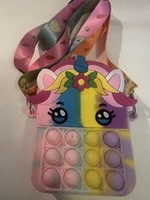 Unicorn Pop Purse for Girls Fidget Shoulder Bags, Pop Coin Purse Bubble