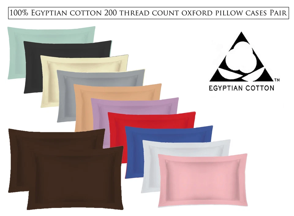 HOMES-LINEN Pillow Cases 200 Thread Count Egyptian Cotton House Wife Or Oxford Pillow Cases
