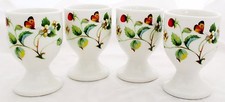Strawberries & Butterflies Eggcups Set 4 Bone China Egg Cups Decorated in U.K.