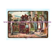 Arrival of the No. 8 Wheeler & Wilson Sewing Machine 19th century metal tin sign
