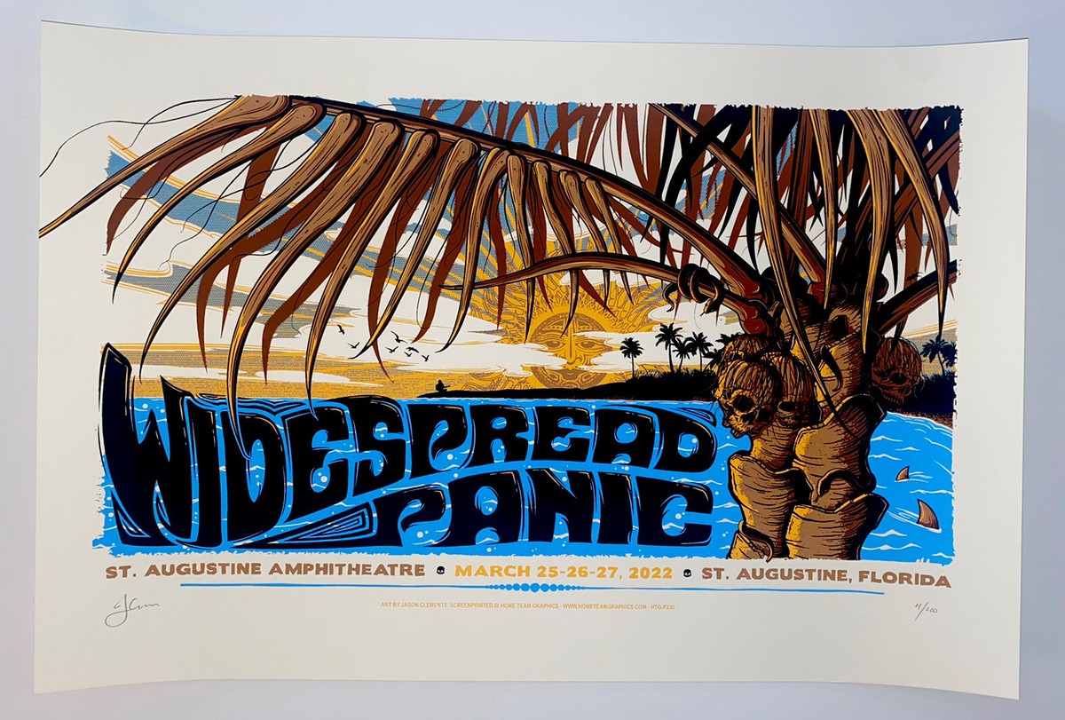 Widespread Panic St. Augustine Poster 2022 S/N Silkscreen Sold Out