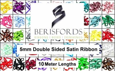 5 mm Berisfords doppelseitig Satinband Wickelschleife 56 Farben (10 Meter Längen)