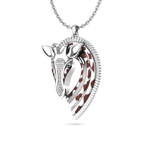 Collana con diamanti, collana con ciondolo giraffa, regalo per lei, regalo di Natale per lei - Foto 7 di 9