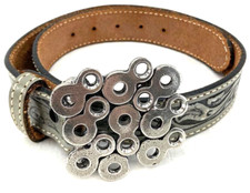 Brushy Creek 5405 Full Grain Cowhide USA Made Grey Leather Belt Women's 30
