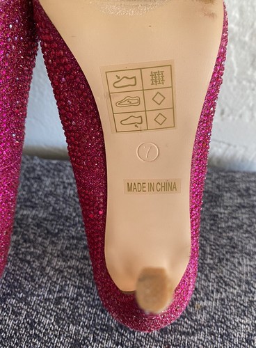 Lauren Lorraine Pink Bedazzled Samantha Pointy Toe Size 7 Stilettos Ombré - 第 6/14 張圖片