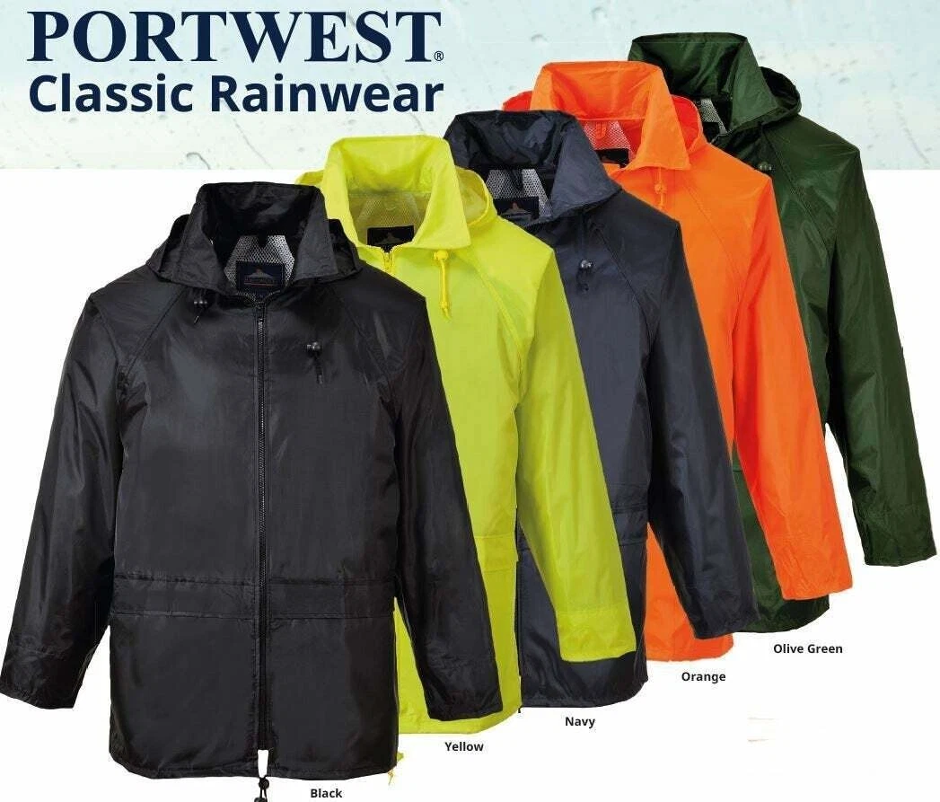 Portwest Classic Waterproof Rain Jacket Hooded-Cagoule Genuine Winter Coat-S440
Opens in a new windo