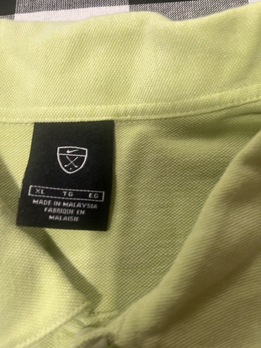 Nike Lime Green Striped Polo Golf Shirt Mens Size XL - Picture 7 of 8