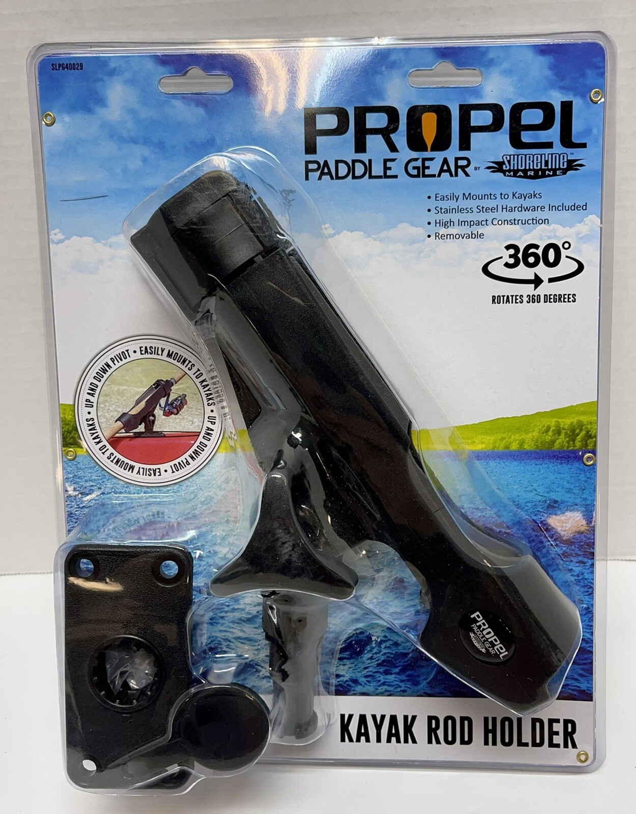 Propel Paddle Gear Kayak Rod Holder Rotates 360 Degrees Removable NEW