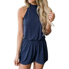 Halter Neck Romper with Pockets - Women's SIZE S