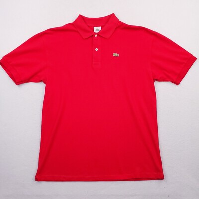 Lacoste Shirt Mens XXL Size 7 Red Alligator Preppy Classic Streetwear Slim Fit