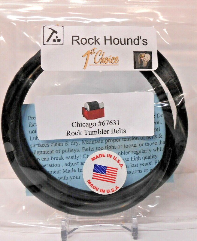 Harbor Freight Rock Tumbler #46376  #67631 Belts (3)pack Rockhound's 1st Choice
