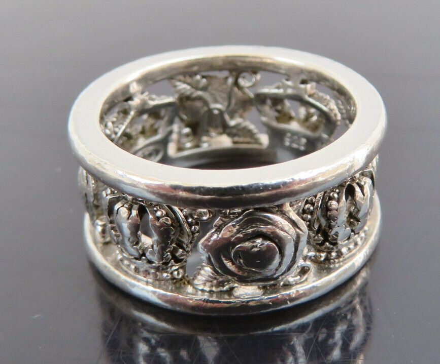 Authentic Justin Davis Sterling Silver 925 Rose & Crown Ring Authentic Justin Davis Sterling Silver 925 Rose & Crown Ring