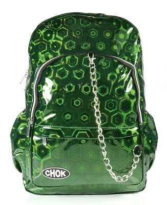 CHOK HOLO GREEN 3D REFLECTIVE BACKPACK RUCKSACK RAVE School College Bag