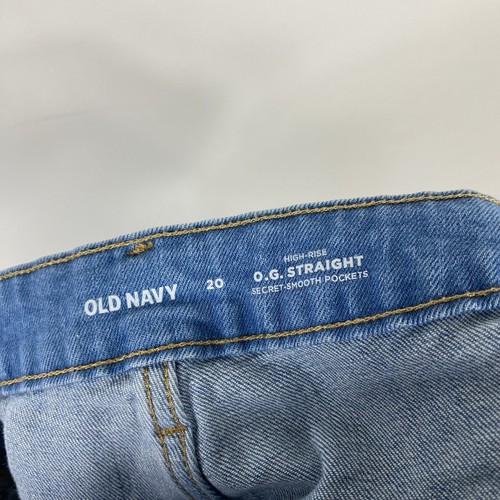 Old Navy Talla Grande 20 O.G. Pantalones cortos de jean rectos de tiro alto azul lavado claro - Imagen 5 de 6