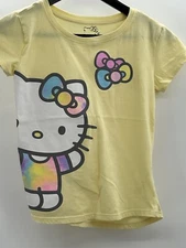 Yellow Hello Kitty Shirt Girls ~ Size Tag Unreadable ~ See Measurements