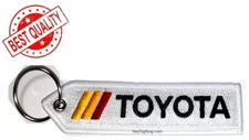 Toyota Keychain Double Sided Fabric TRD Embroidered Keychain Collectible Key Fob