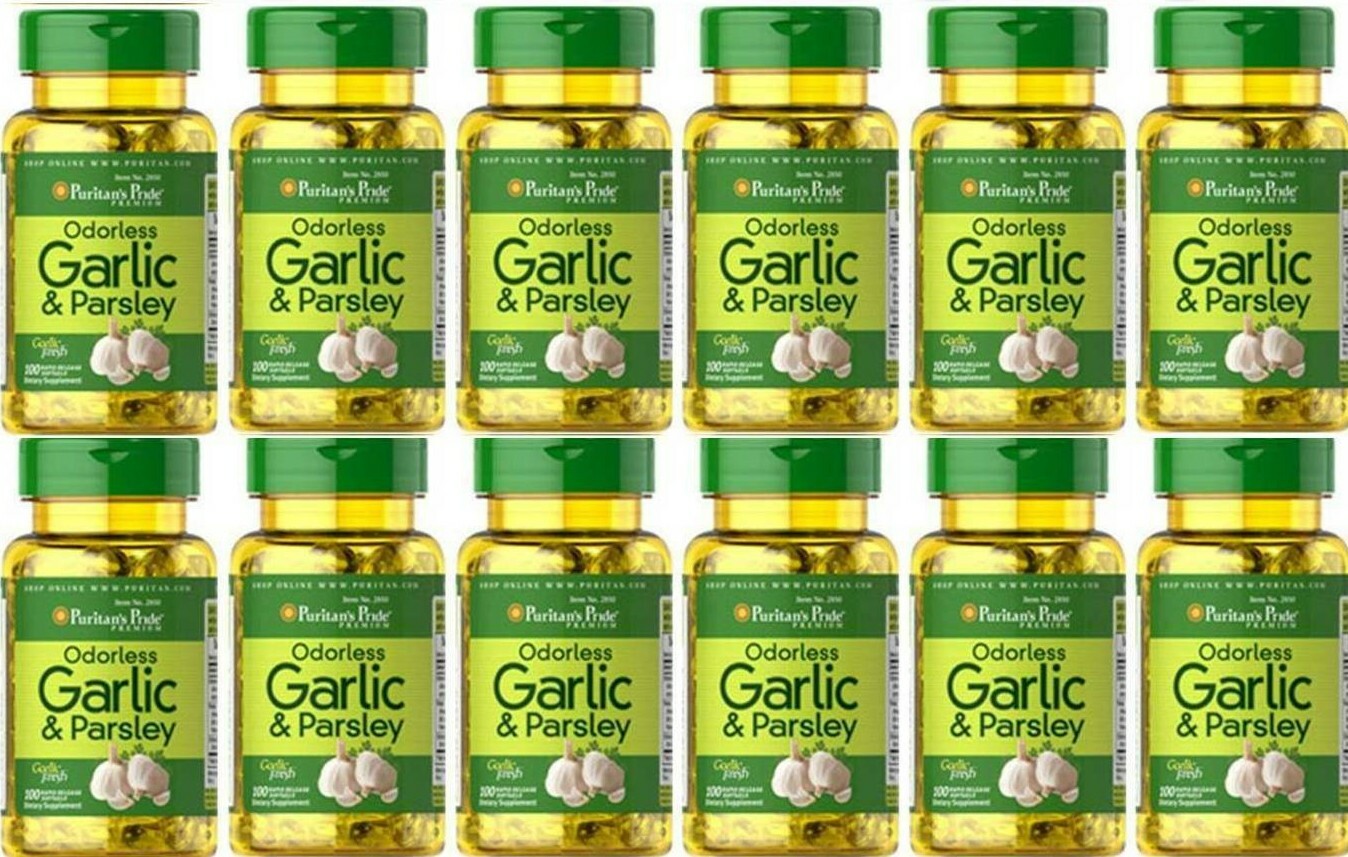 Garlic & Parsley Odorless 12X100=1200 Softgels Cholesterol Health